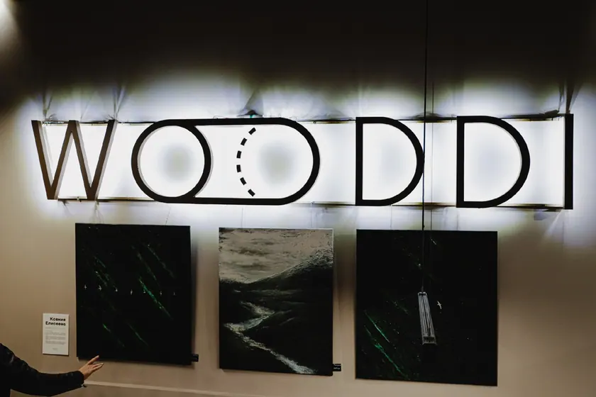 Открытие WOODDI: Картины Ксении Елисеевой в новом пространстве дизайнерской мебели — фотография, кадр 2